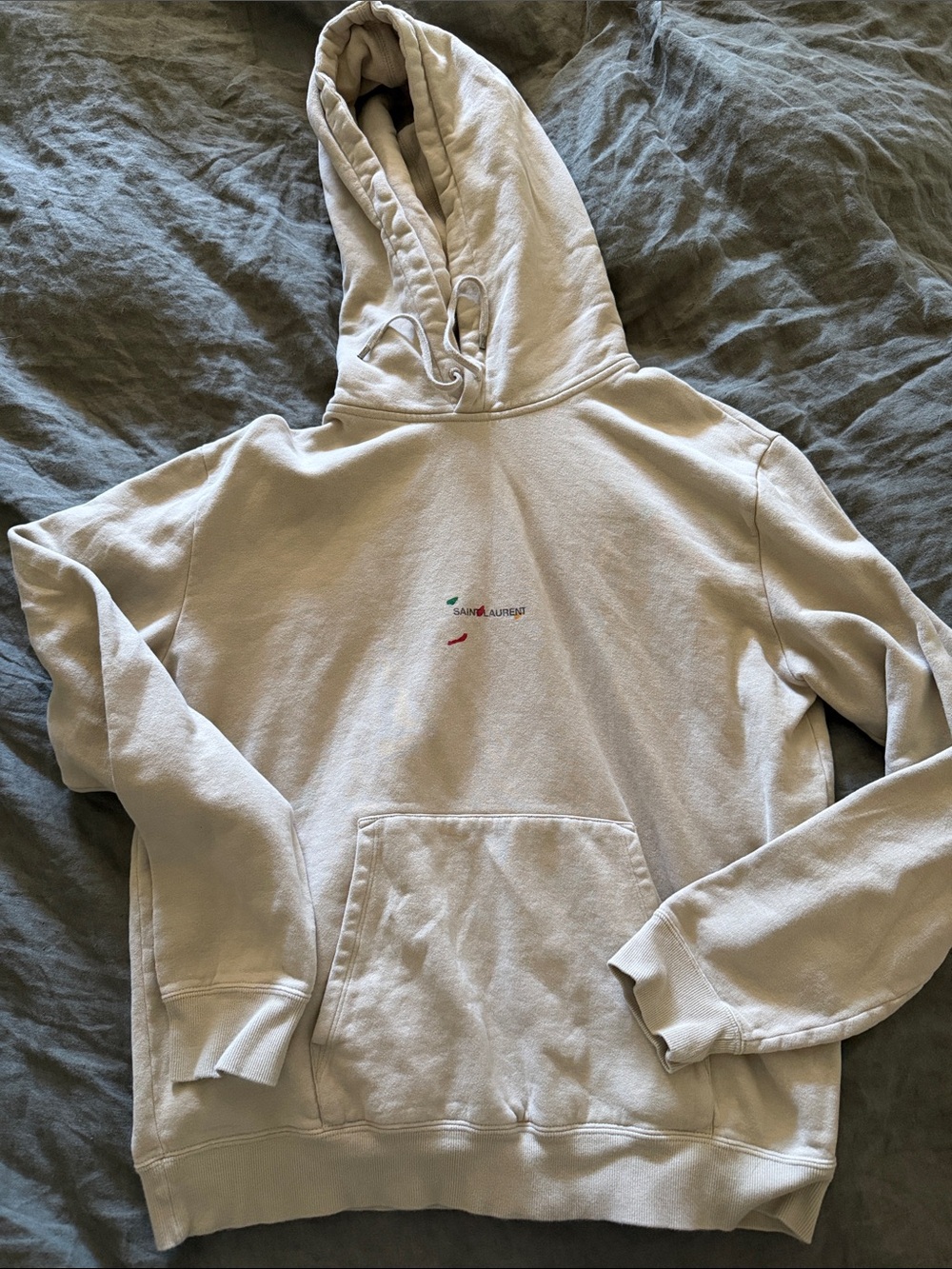 Saint Laurent: x Bruno V.Roels Men's Rive Gauche Paint-Splatter Logo Hoodie